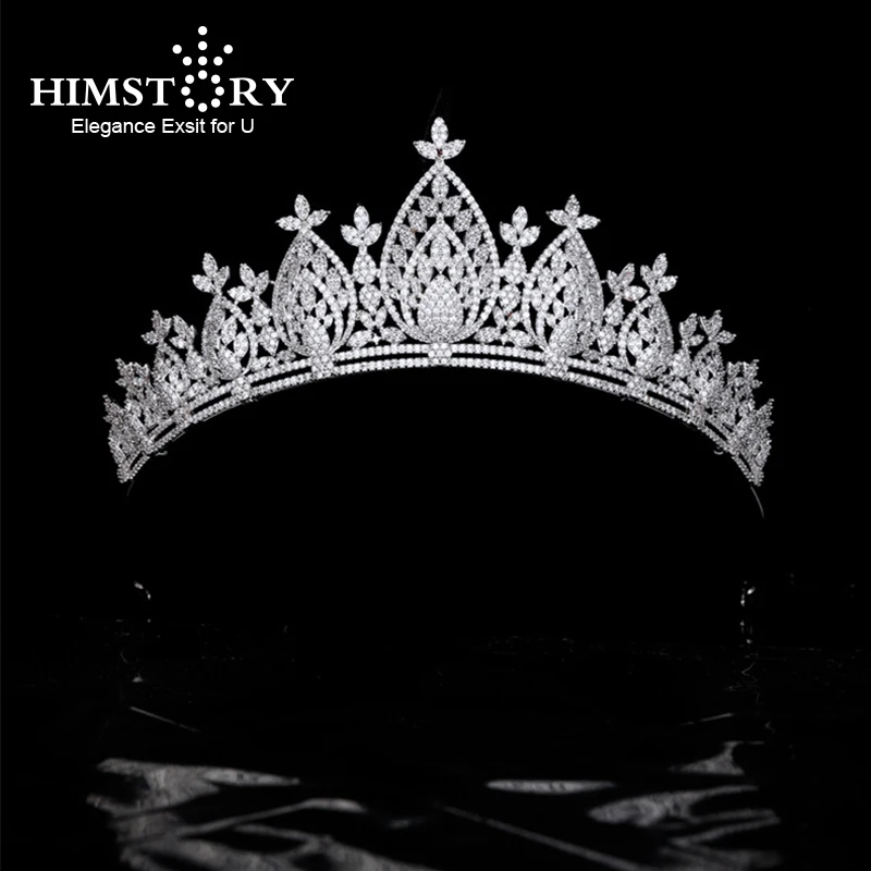 

Himstory New 5A Zirconia Wedding Crown Bridal Hair Accessories Tiaras Novias Birthday Party Diademe Mariage Headdress