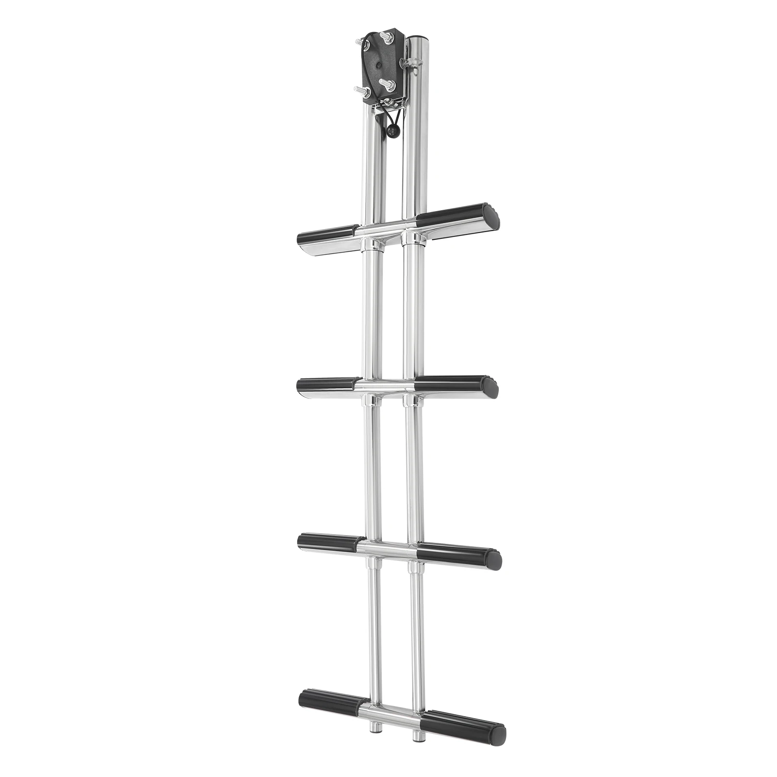 4 ขั้นตอนบันไดเรือสแตนเลสแนวตั้ง Telescoping Transom ติดตั้งบันไดอุปกรณ์เรือ