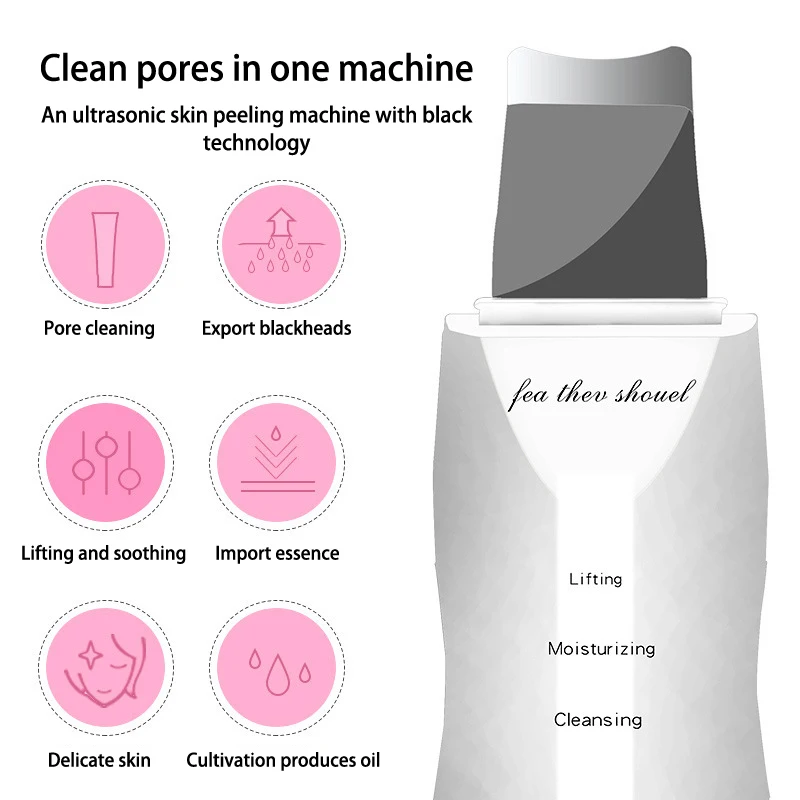 Elektryczny masaż twarzy Peeling do skóry Cleaner Ion Acne Blackhead Remover Peeling Shovel Cleaner Masażer twarzy Pielęgnacja skóry