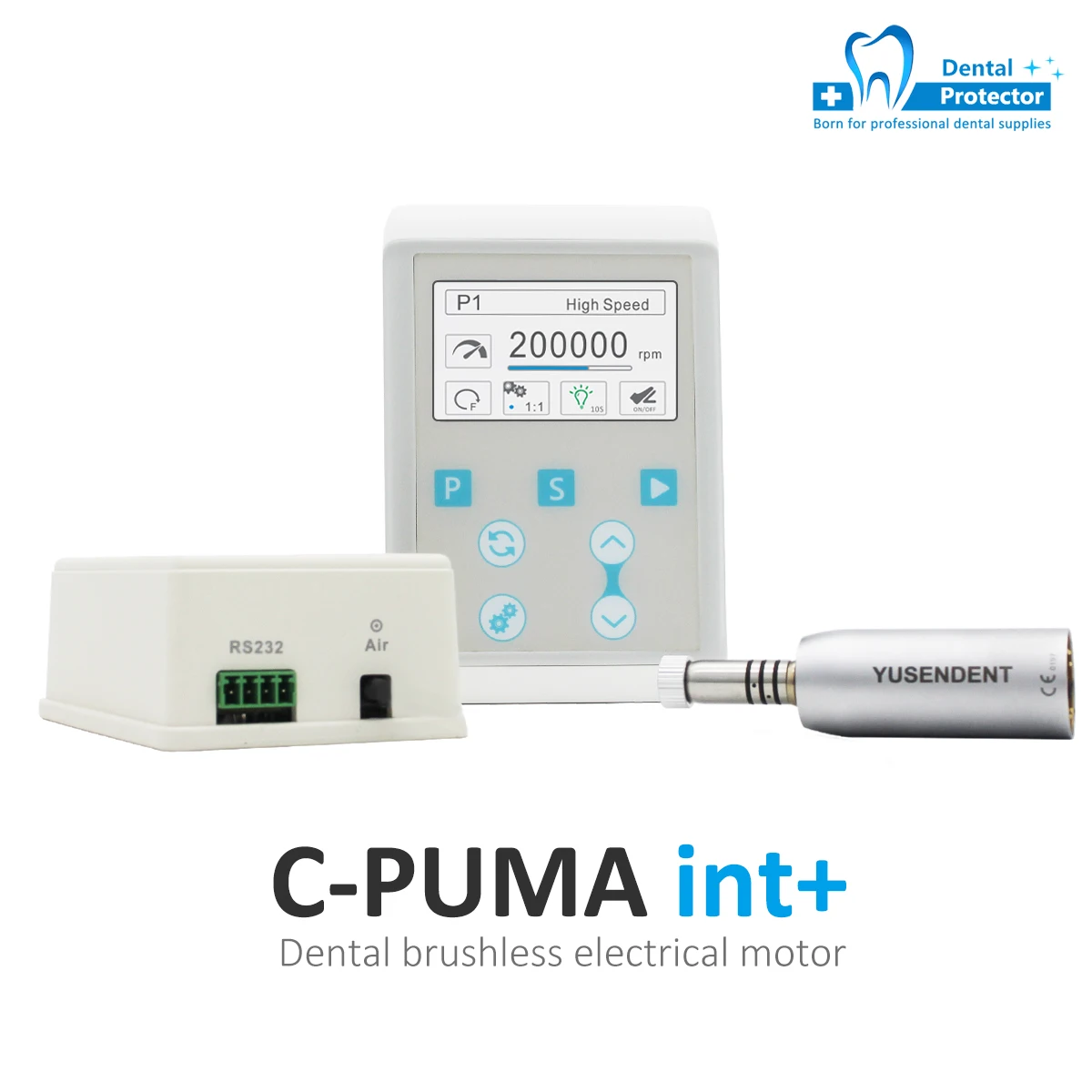 COXO Dental Electric Micromotor C-Puma INT+ with Fiber Optic for Minimally Invasive Repair Polishing Preparation Brushless Motor