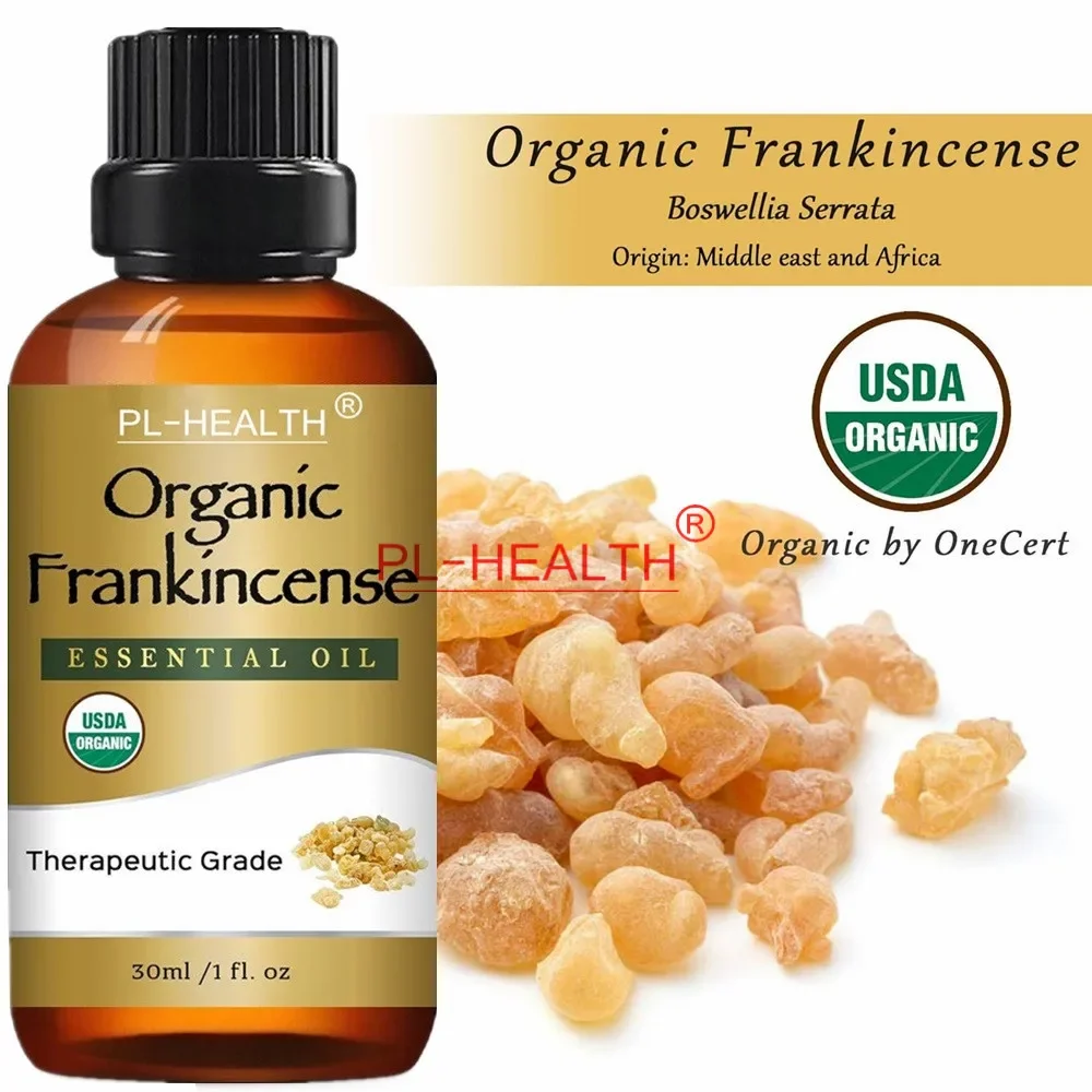 30ML Organic Frankincense Essential Oil  Boswellia Serrata, Pure Natural Undiluted, Therapeutic Grade for Diffuser Aromatherapy