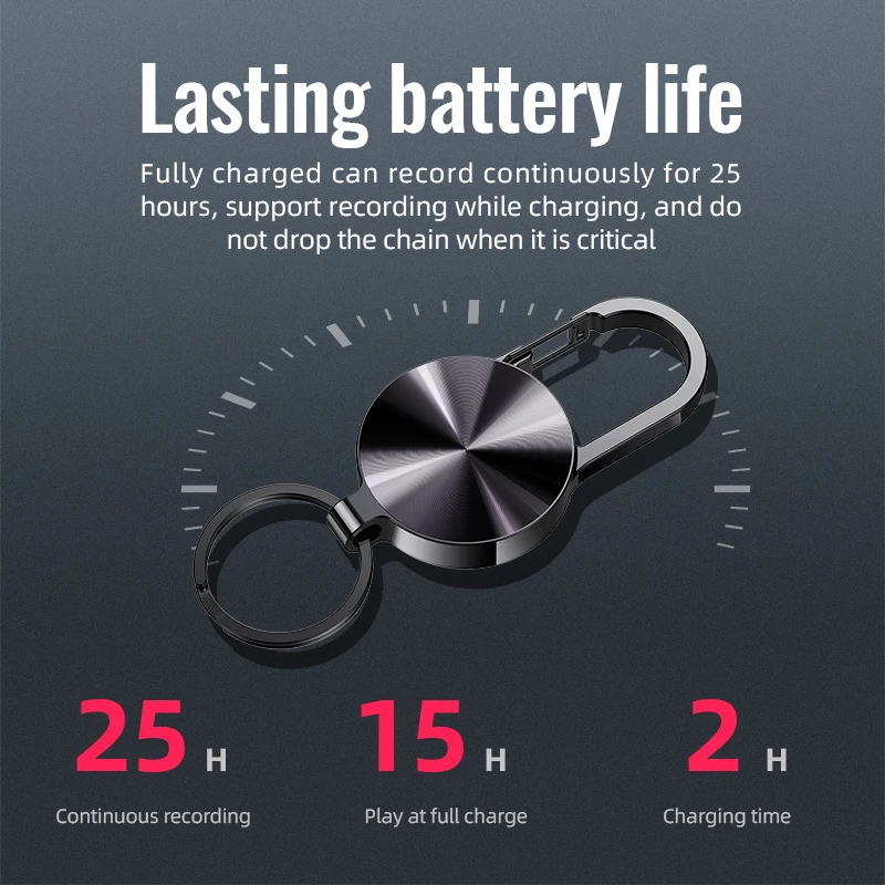 32 جيجابايت المفاتيح مسجل صوت صغير الصوت المنشط المهنية HD الحد من الضوضاء الإملاء الرقمي 4 جيجابايت/8 جيجابايت/16 جيجابايت مشغل Mp3