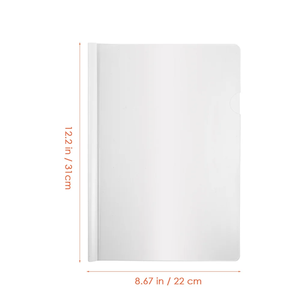 20Pcs Transparent File Folder Sliding Bar Locking A4 Paper Cover Organizer Document Holder Office Use