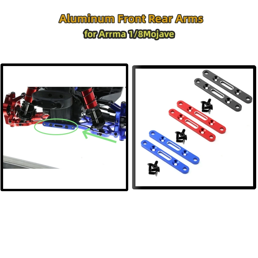 For Arrma 1/8 Mojave Aluminum Alloy Front Rear Arms ARA320589 ARA320590 RC Car Accessories