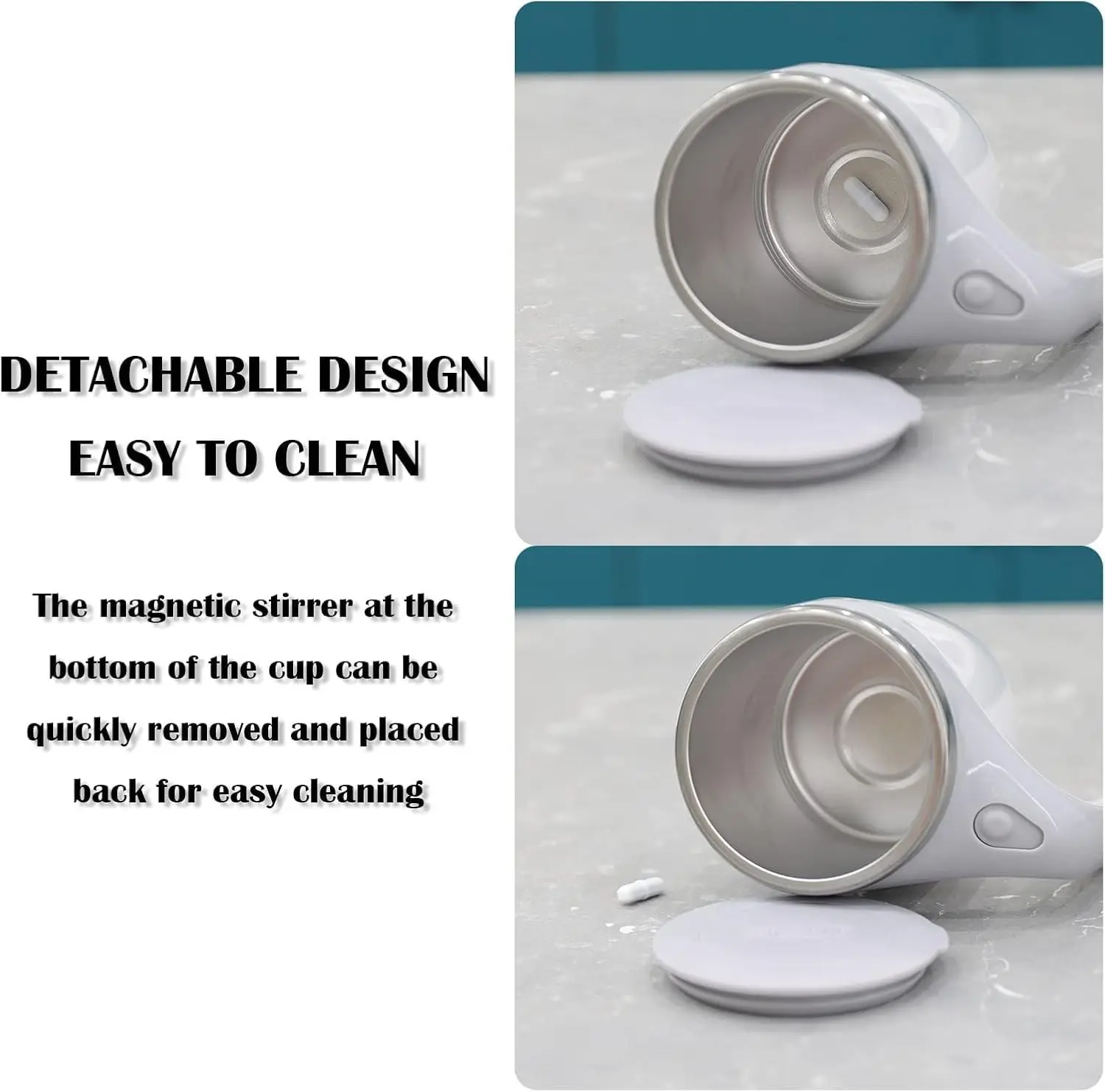 

Автоматическая магнитная электрическая кофейная кружка, вращающаяся чашка для смешивания - 450 мл, белая