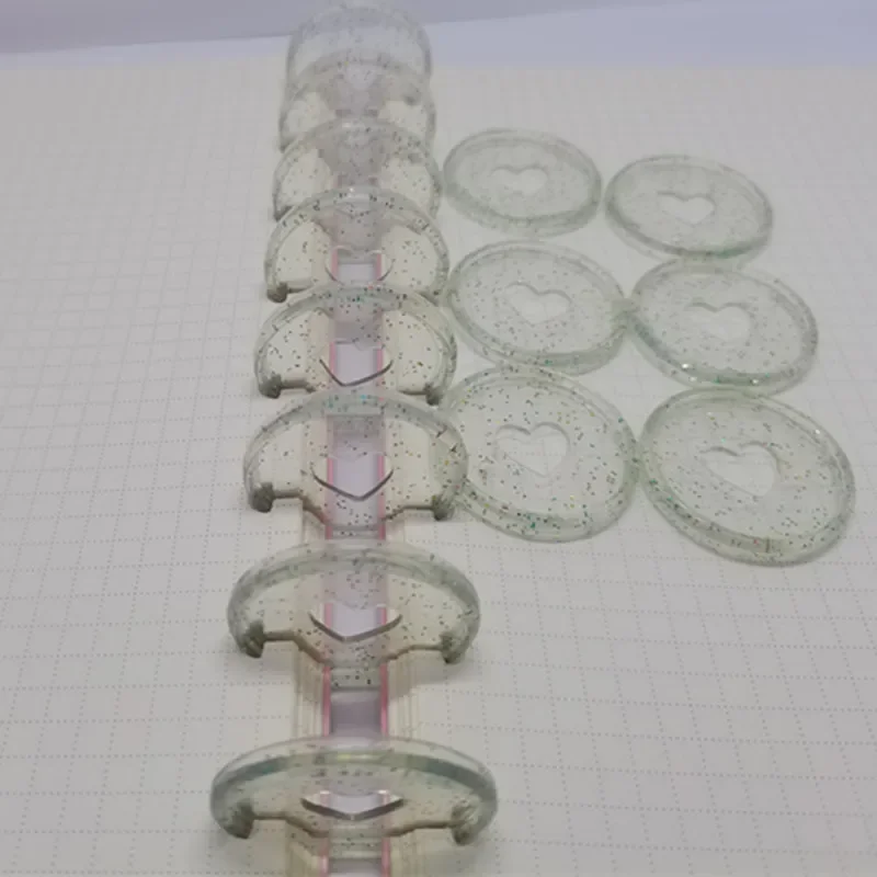 Transparent plastic love binding ring, mushroom hole loose-leaf notebook binding adhesive 100PCS35MM