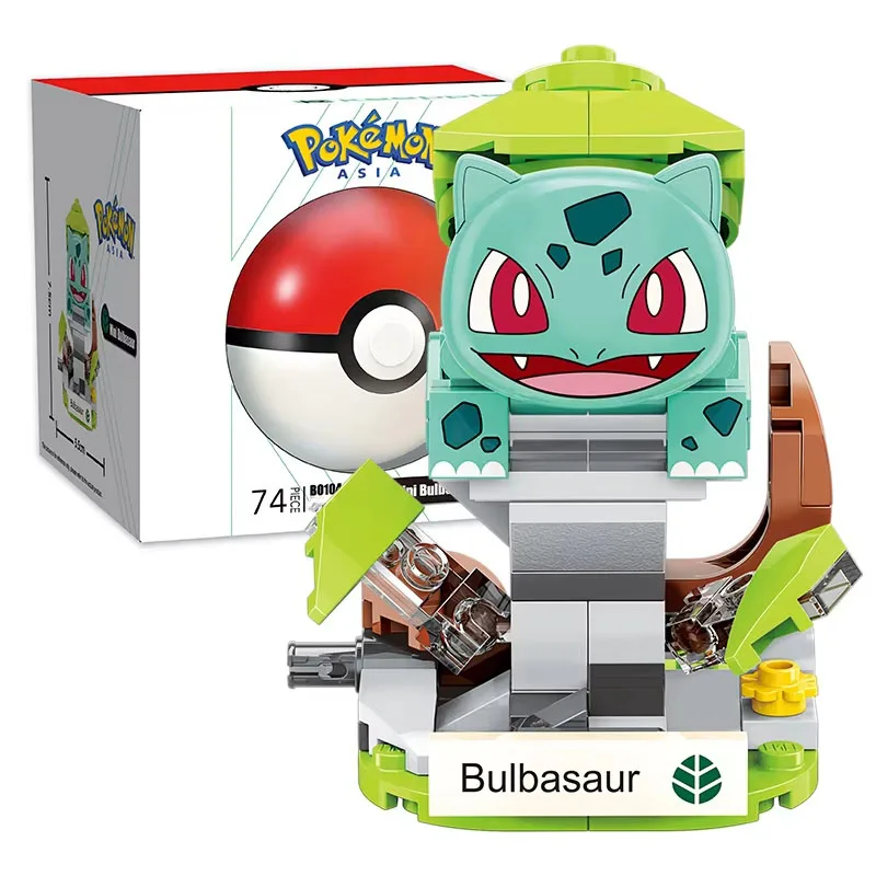 Pokemon Mini Pikachu-Claw Crane Building Blocks Charizard Pikachu Squirtle Bulbasaur Assembly Model Educational Diy Toy For Gift