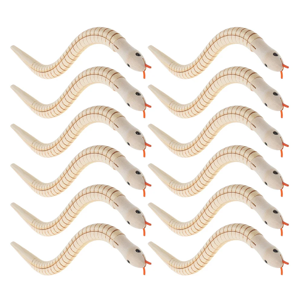 12個入り 30cm リアルな木製ヘビ 想像力豊かな遊びやパーティーの装飾用 おもちゃのヘビ 木製リアルなヘビのおもちゃ