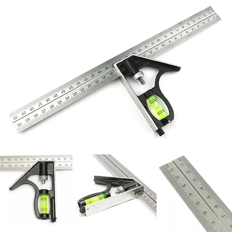 Precise Stainless Steel Measuring Tools Aluminium Combination Mobile Square Workshop Hardware Angle Spirit Level 12\