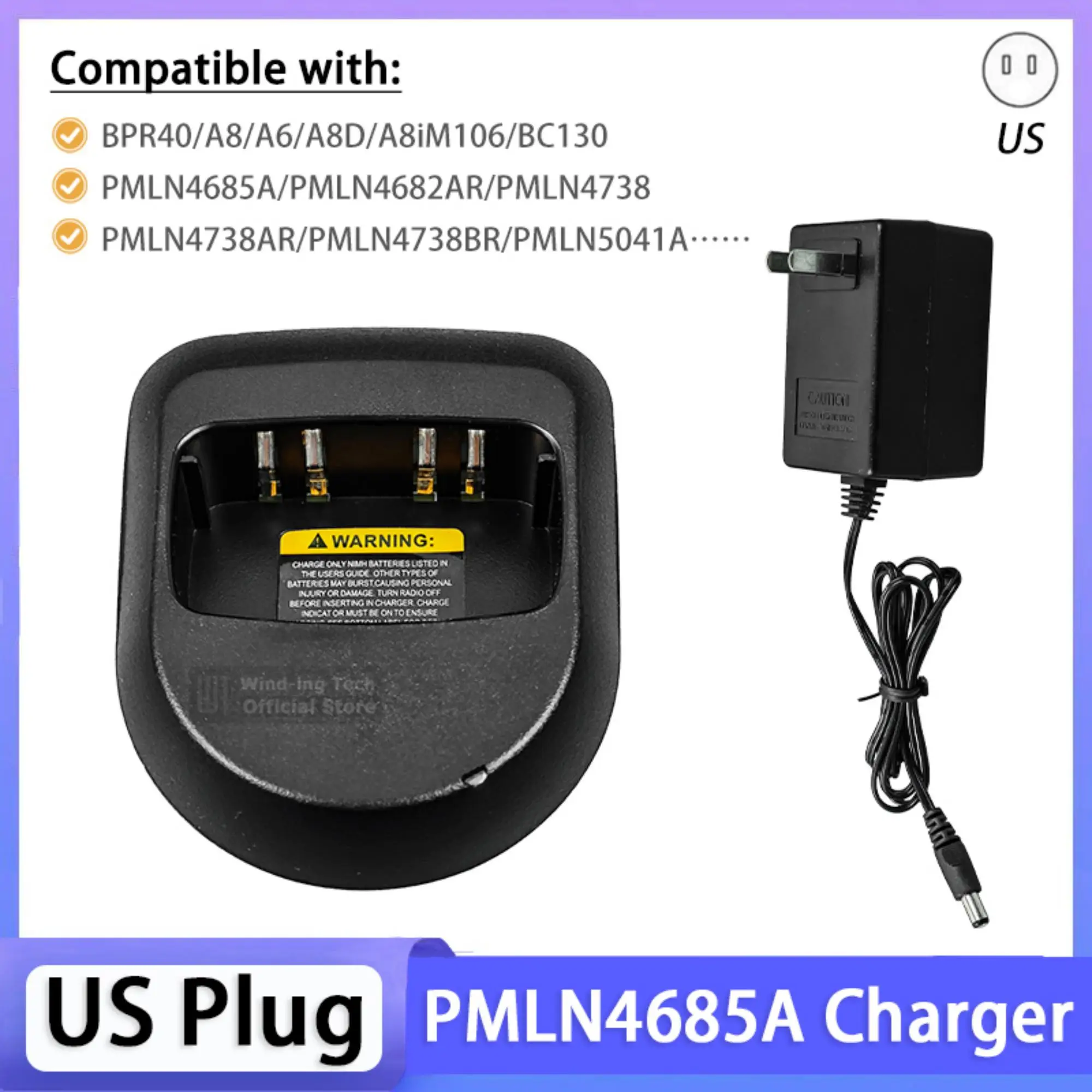 Original PMLN4685A Smart Desktop Radio Charger For Ni-MH Battery Compatible With BPR40 A8 A6 A8D BC130 Walkie Talkie PMLN4682AR