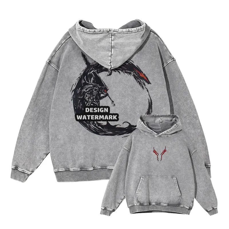 

Bandai аниме B-Berserk толстовки с капюшоном большого размера винтажные потертые толстовки с капюшоном манга череп рыцарь манга косплей толстовка