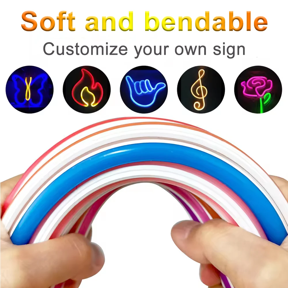 DIY Luminous Characters Separate Silicone Neon Tube Flexible Soft 11 Colors S Shape Led Strip 12V 160Leds for LED Neon Signs