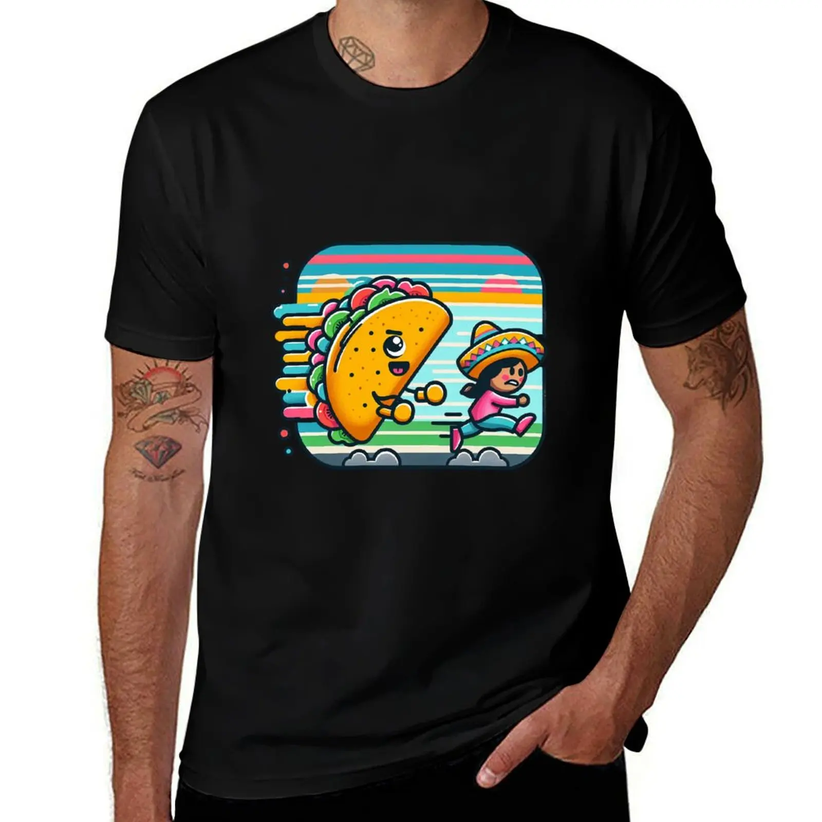 

Running Taco Girl T-Shirt t shirt custom print t shirts with prints man t shirt designer T-shirt