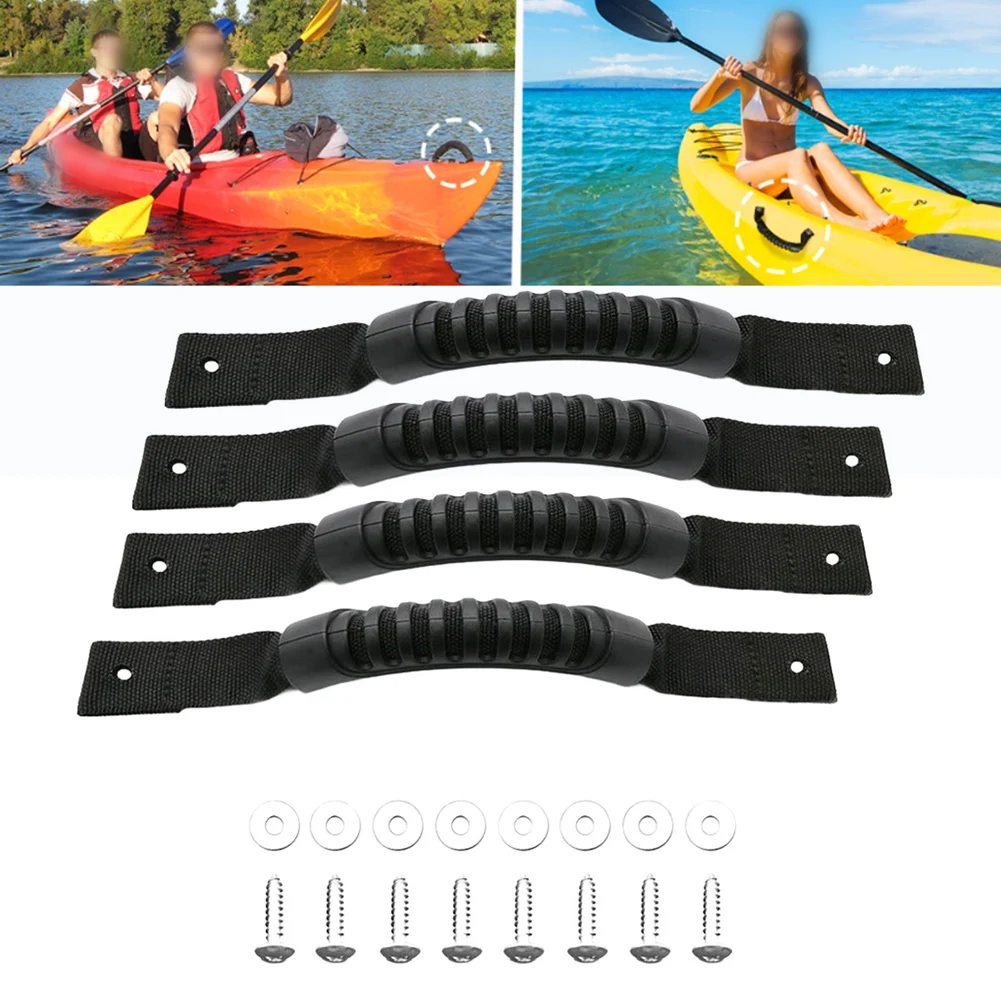 

1 шт./2 шт./4 шт., дополнительная ручка для каноэ, 26 см, тканый ручной ремень с винтами для каяков, чемодана, багажа, детали ручки для доски для серфинга