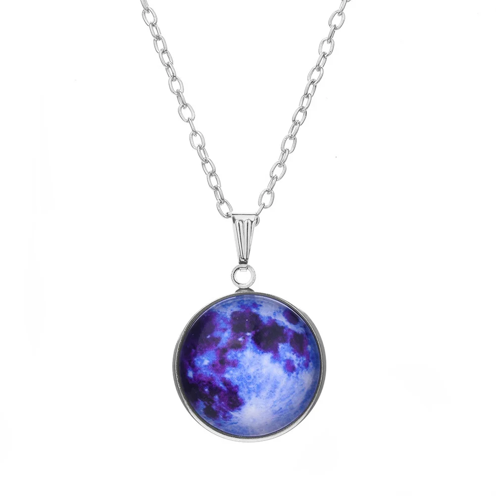 

10pcs Sweater Necklace Time Pendant Charm Luminous Moon Pattern Sweater Chain Holiday Gift Decor for Women (Mixed Pattern)