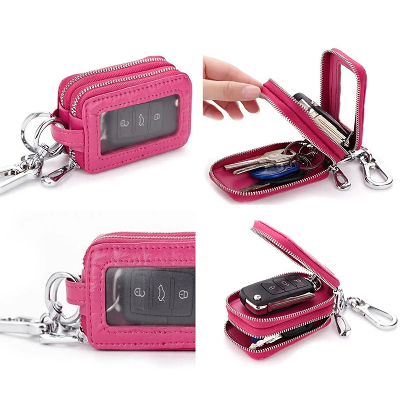 Mini Leather Keyrings Bag Practical Shockproof Reusable Leather Case Cover Suitable for Home Outdoor Daily Use