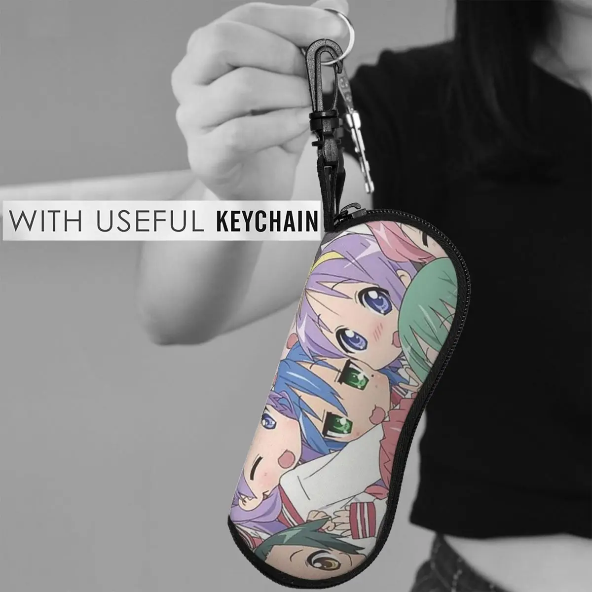 Lucky Star Anime Lucky Star Anime Shell Glasses Case Protector Sunglasses Box Women Men Soft Eyeglass Bag Pouch