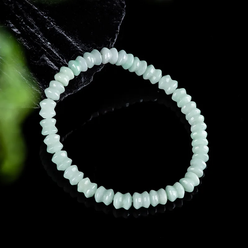 

Authentic Natural Burmese A-grade Jade Bamboo Bracelet Jadeite Bracelet Rising Step By Step Women's Jewelry Drop Shipping