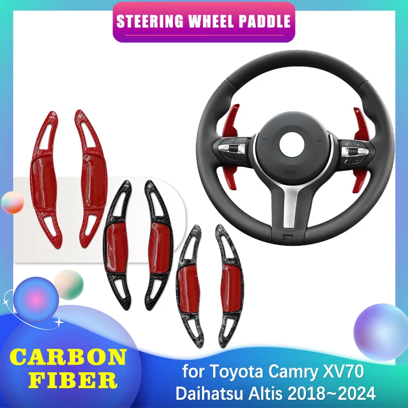 

Car Steering Wheel Paddle for Toyota Camry XV70 Daihatsu Altis 2018~2024 Carbon Fiber Shifter Gear Shift Extension Accessories