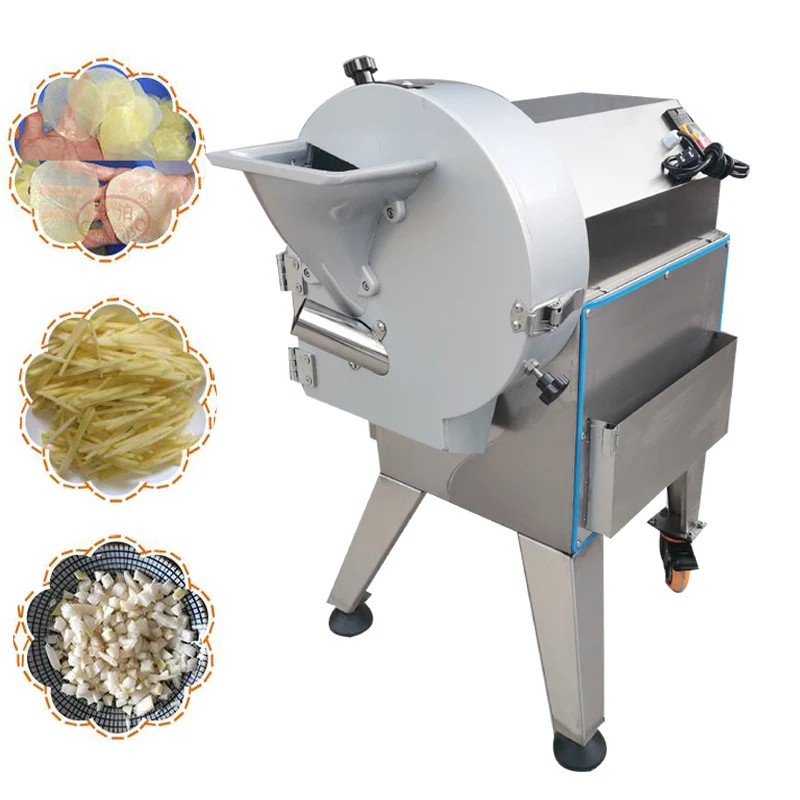High Efficiency Vegetable Slicer Shredder Dicer Machine For Canteen Central Kitchen Commercial Vegetable Cutting Machine