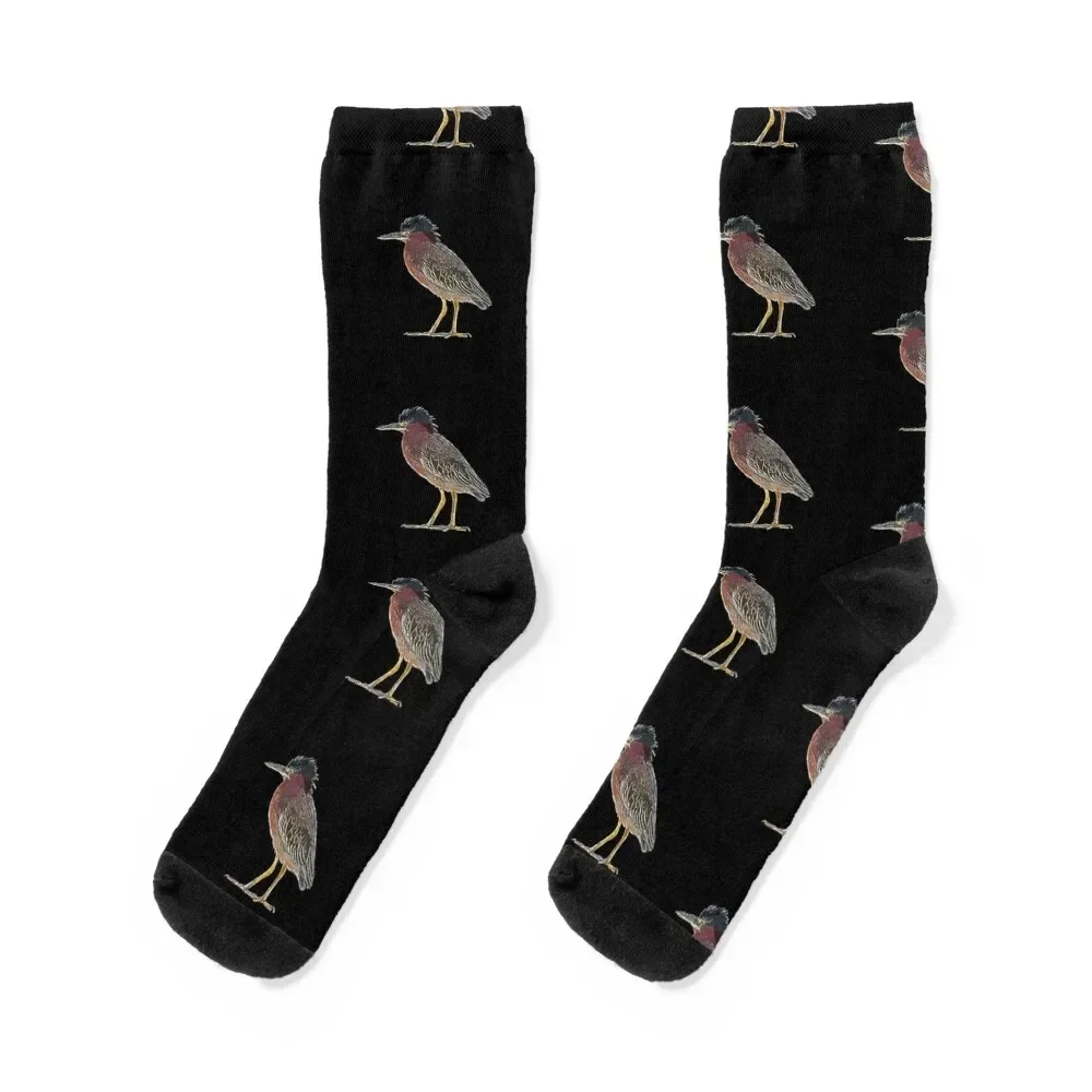 

Green Heron White Alternate Print Socks happy aesthetic halloween winter Men's Socks Women's