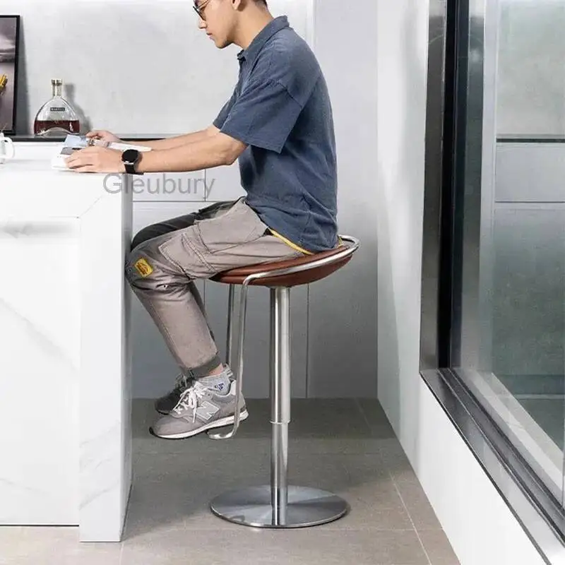 

Барный стул без спинки из искусственной кожи, регулируемый, вращающийся, класса люкс, недорогой, прочный, для элитной мебели