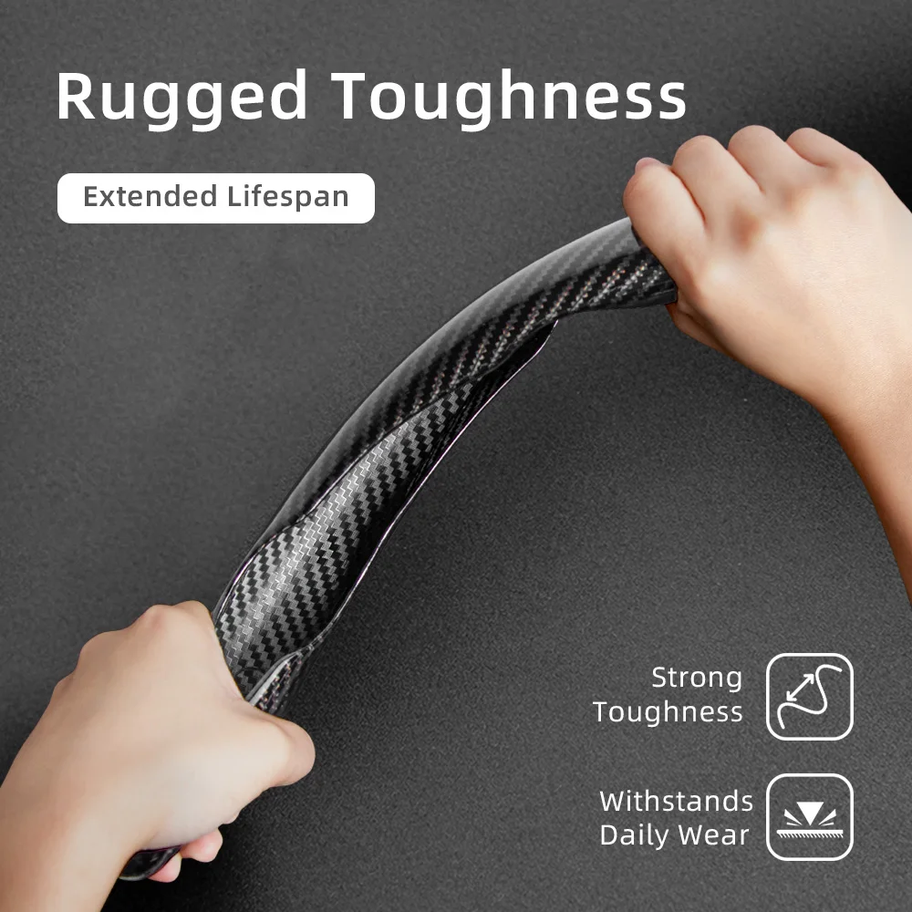 Suitable for Hyundai Carbon Fiber Texture Steering Wheel Cover with Segmented Quick-Release Design, Durable, for Tucson Elantra Avante I30 Sedan Alcazar Grand Creta I10 Kona Kauai Santa Fe Xcent Aura Venue I20 view 5