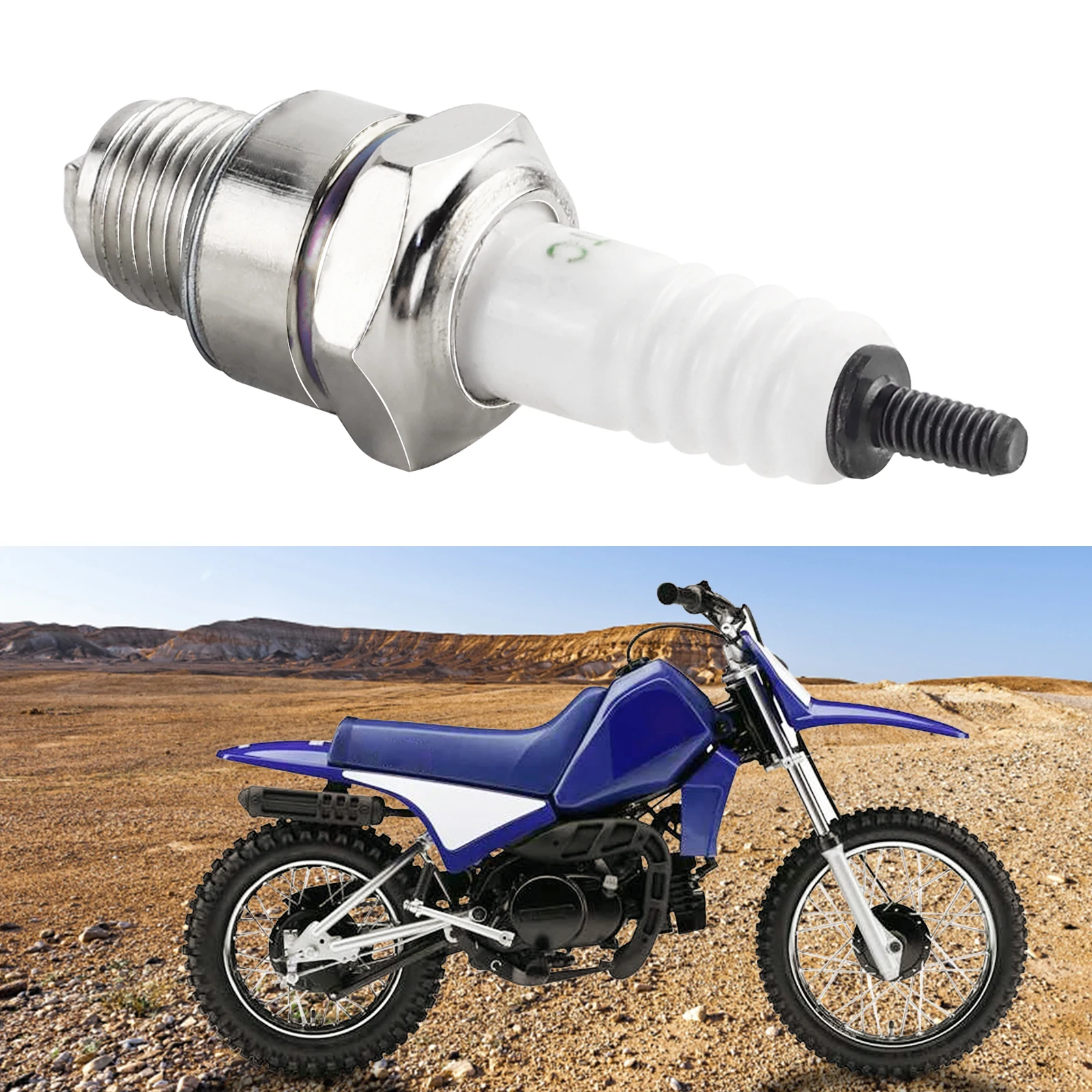 E6TC Spark Plug for Yamaha PW50 PW80 LT 50 80 50cc 70cc 90cc 110cc 150cc BP6HS ATV 4 Wheeler Moped Scooter Go Kart Dirt Bike