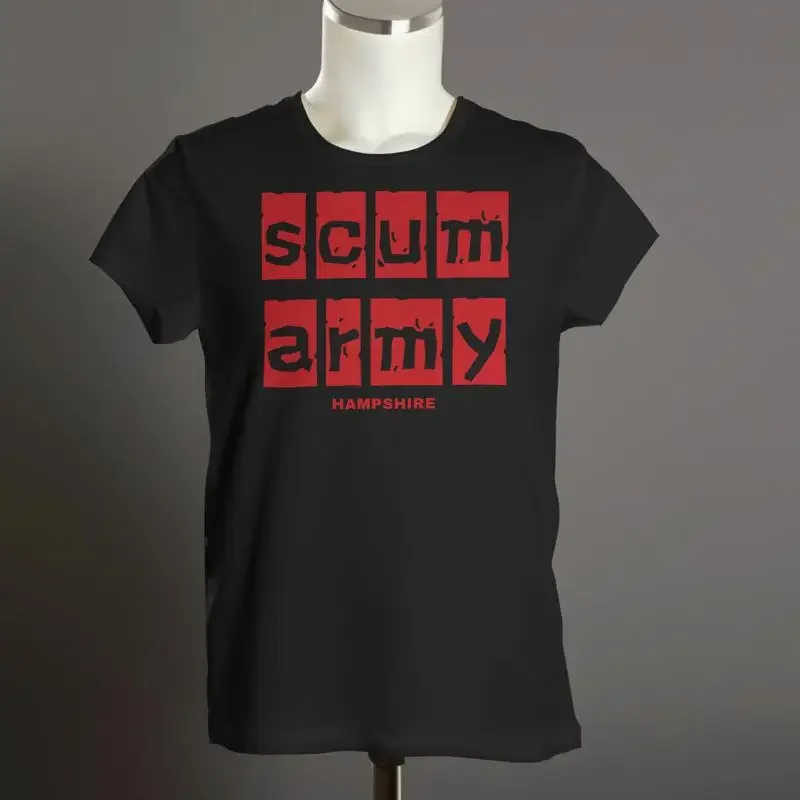 Southampton SCUM ARMY T-Shirt  Hooligan Hampshire  Unisex Organic  Block