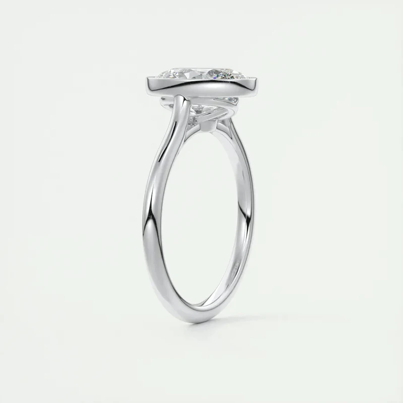 Anziw 100% Real 925 Sterling Sliver 4.5 Carat Oval Cut Cubic Zirconia Engagement Ring for Women Sparking Lab Diamond Finger Ring
