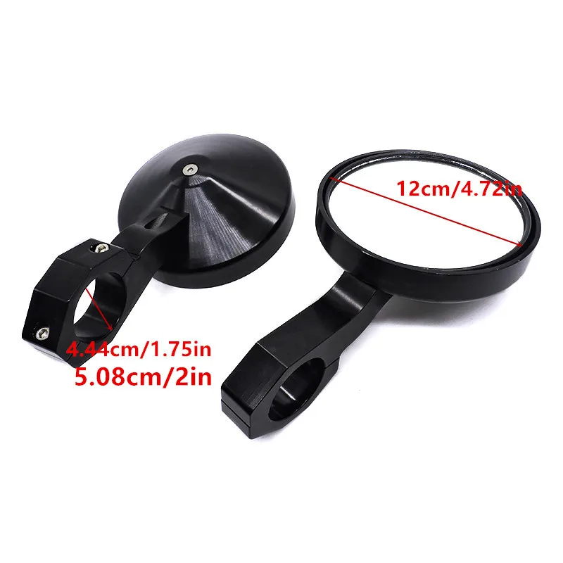 UTV Round Rearview ATV Side Mirrors 1.75