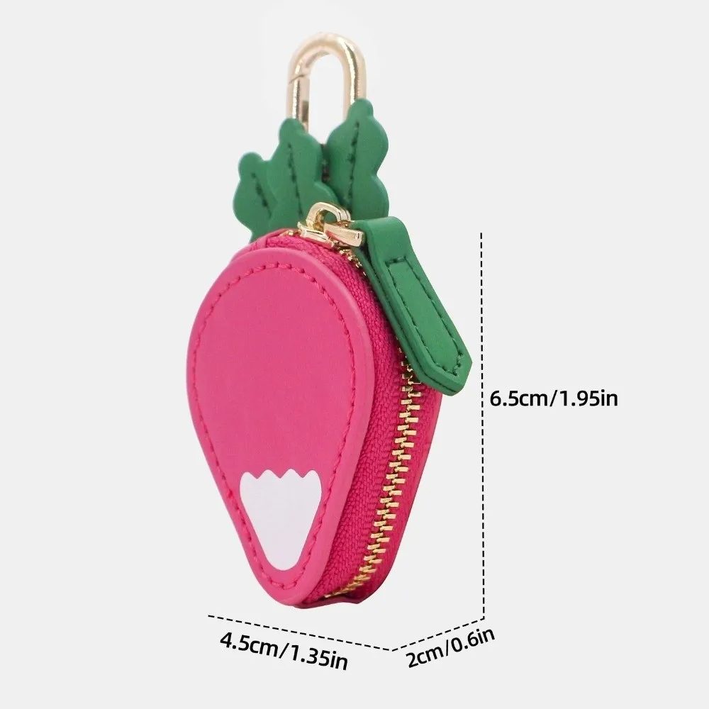 Nuevo monedero redondo de cuero PU con forma de fruta, bonito llavero, tamaño Mini, bolso para auriculares, bolso colgante, bolso, dije