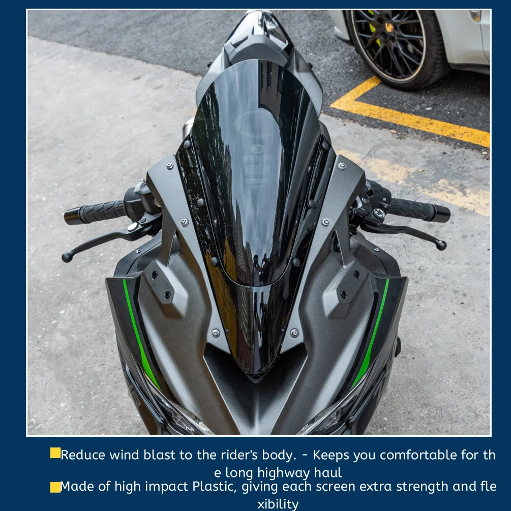 Motorcycle Front Screen Wind Shield For Kawasaki Ninja ZX-4R ZX-4RR 2023 2024 ZX4R ZX4RR Windshield Windscreen Air Deflector