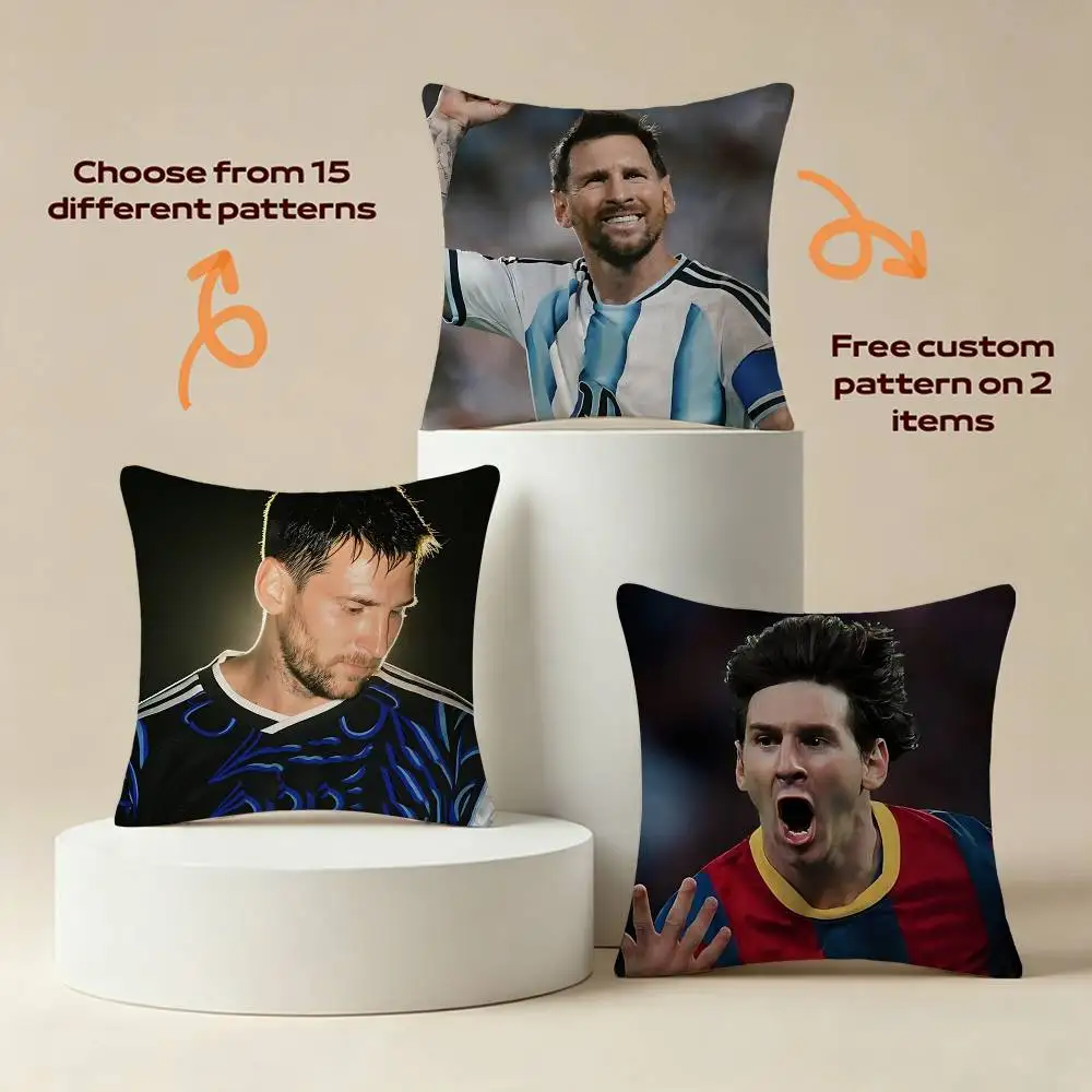 Leo GOAT NO-10 M-Messi Square Sofa Pillow Cover Solid Color Living Room Home Decor Cushion Case