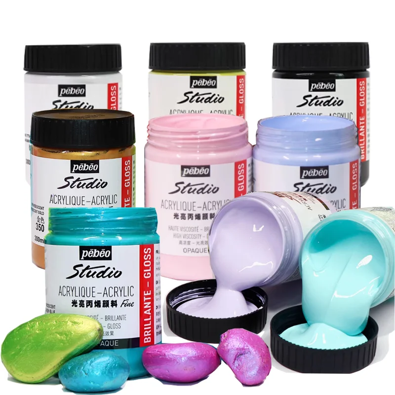 300ml Glossy Acrylic Pigment Waterproof Strong Coverage for Fluid Painting DIY Hand-painted Graffiti Wall-painted Manicure