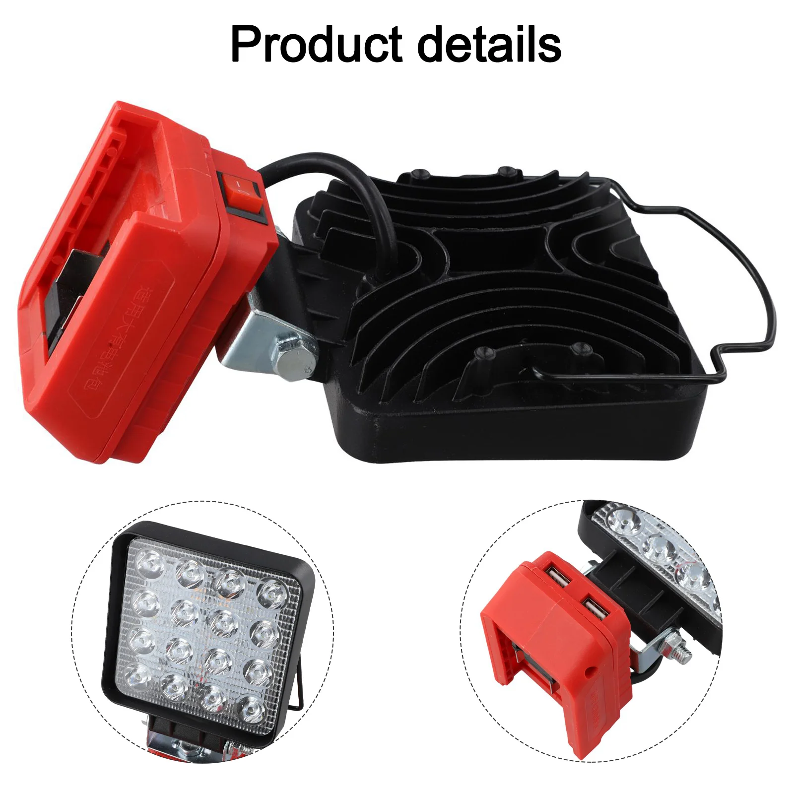 Compact Floodlight Cordless Work Light Outdoor Events Low Voltage Protection Outdoor Event Lighting For DEVON 20V Battery