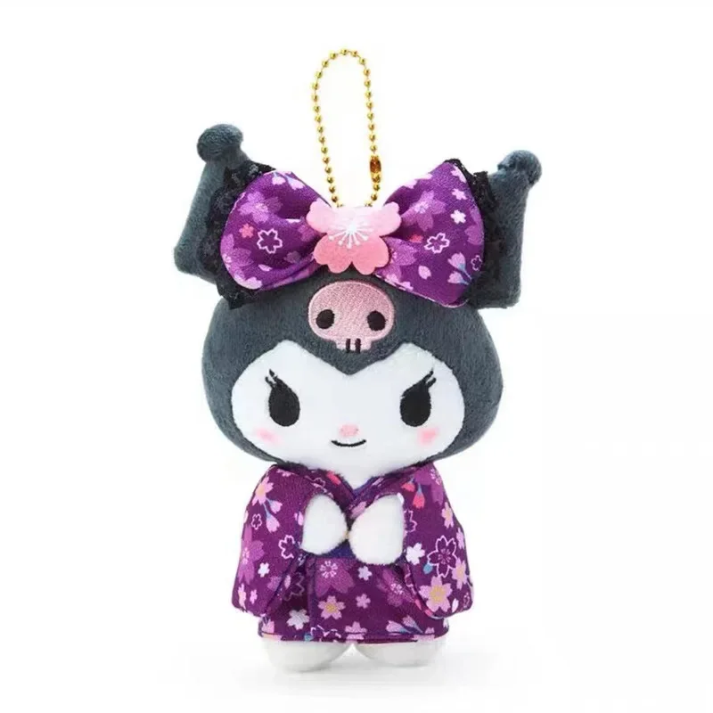 Sanrio Anime Hello Kitty Kimono Pop Cinnamoroll Meisjes Rugzak Kawaii Kuromi Pluche Pop Hanger Japanse Kimono Pop Ornament