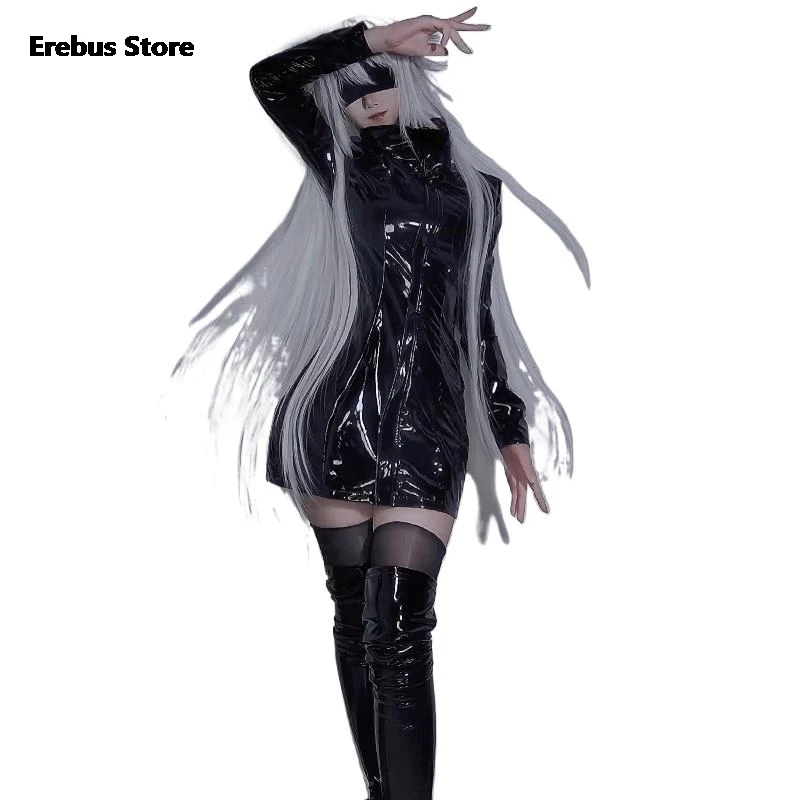 Gojo Satoru Cosplay Costume parrucca Genderswap Lense vestito nero Halloween Anime Comic Party Fancy Clothes for Women Sexy Dress