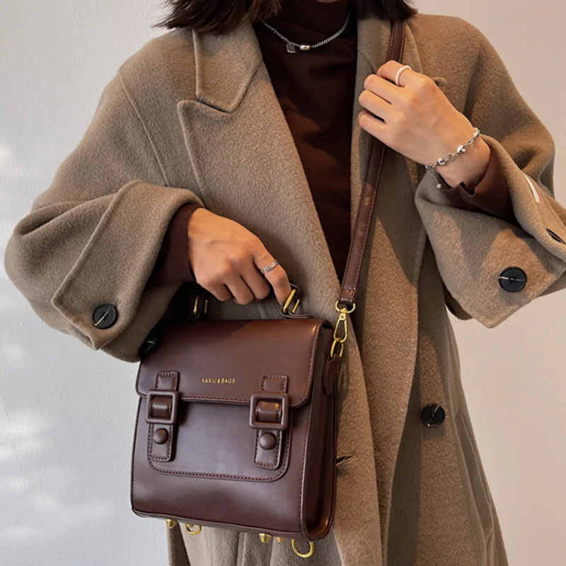 

Women Vintage Leather Backpack High Quality Shoulder Bag Luxury Designer Ladies Girls Fashion Daypacks Teenager School Bag