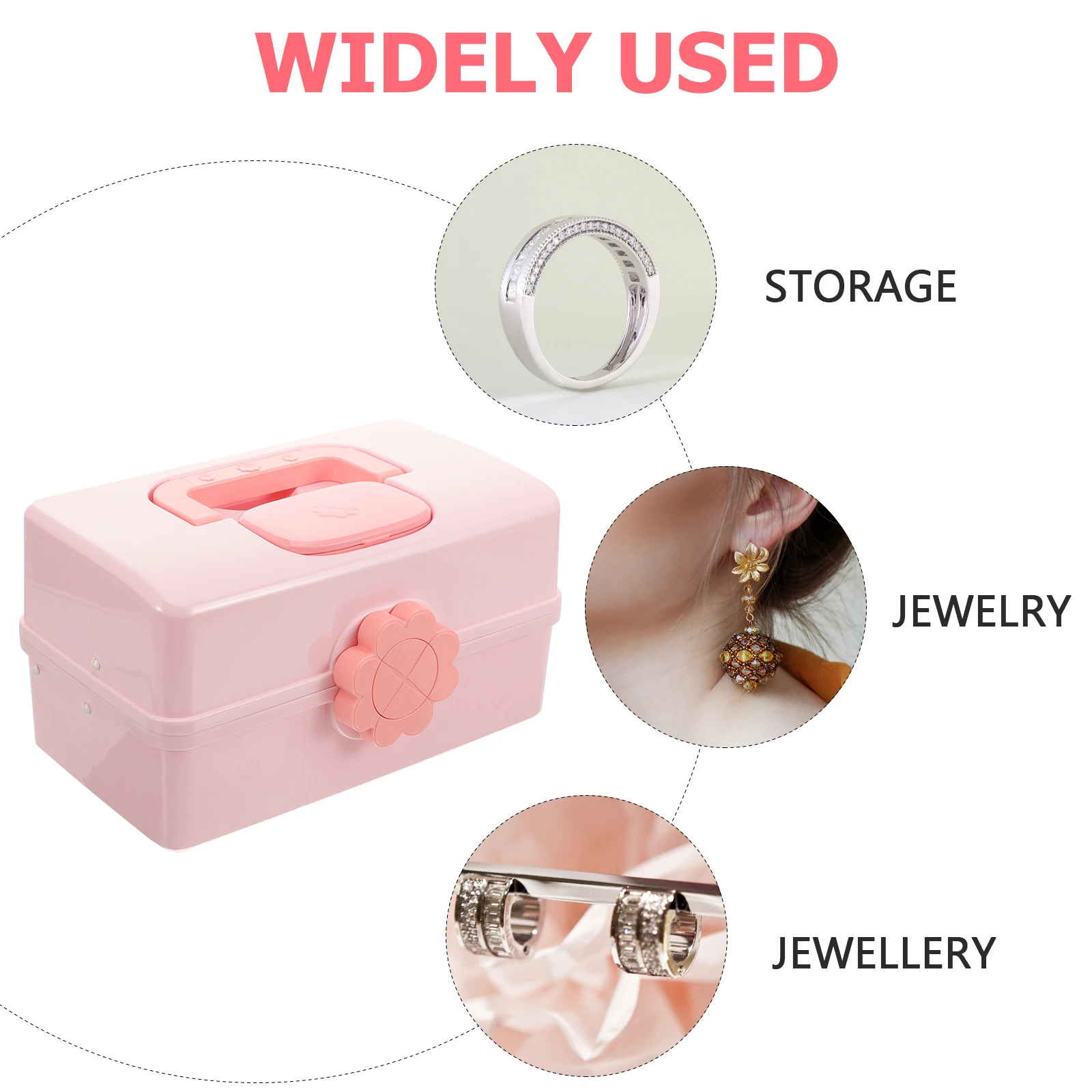 Scatola portaoggetti per accessori per capelli Contenitore per fascia per capelli carino di medie dimensioni Organzier per custodia per decorazioni per capelli per ragazze Porta elastici