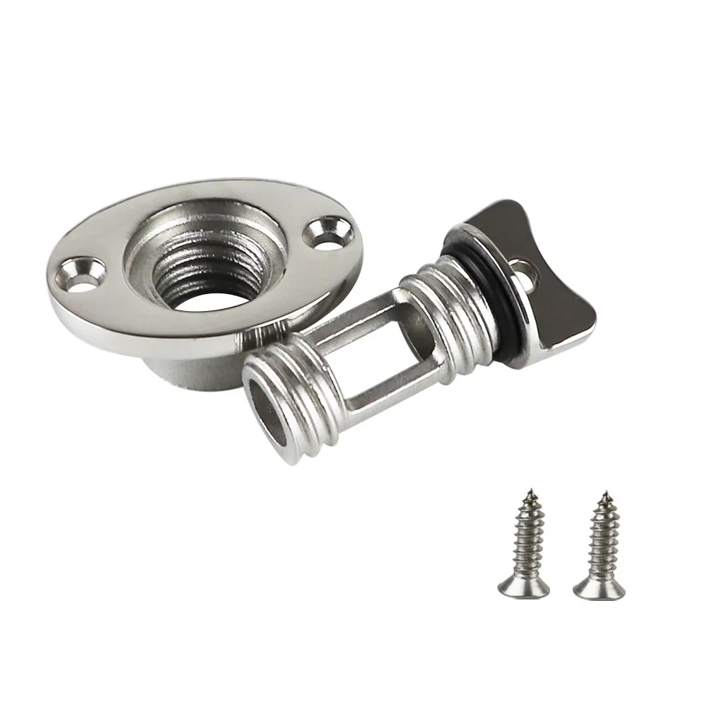 1PC 316 Stainless Steel Water Plug Tail Outlet Drain Boat Silk Plugging Kayak Water Plug Hatge Sewage Vent