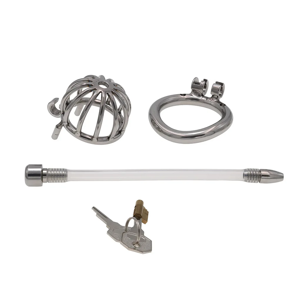 ملحقات جهاز العفة للذكور قفص القضيب قفل القضيب قسطرة السيليكون قصيرة/طويلة قضيب عين الحصان المكونات الإحليل ألعاب الجنس الكبار 18