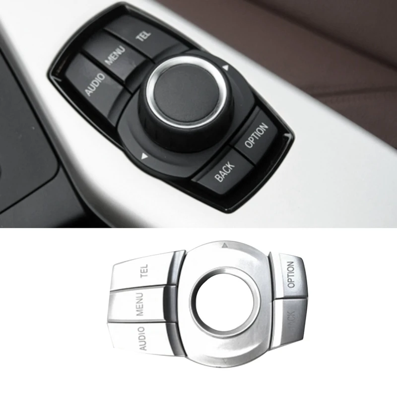 

65829381678 Car Central Control Multimedia Controller Button For BMW 1 2 3 4 Series X1 I3 F20 F22 F45 F31 F48 Accessories Silver