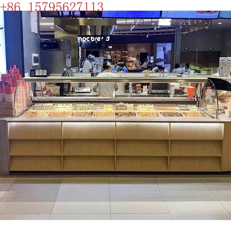 

Шкаф-витрина для холодных кастрюль Коммерческая морозильная камера с охлаждением Malatang большой емкости для сохранения свежести Горячая кастрюля для барбекю