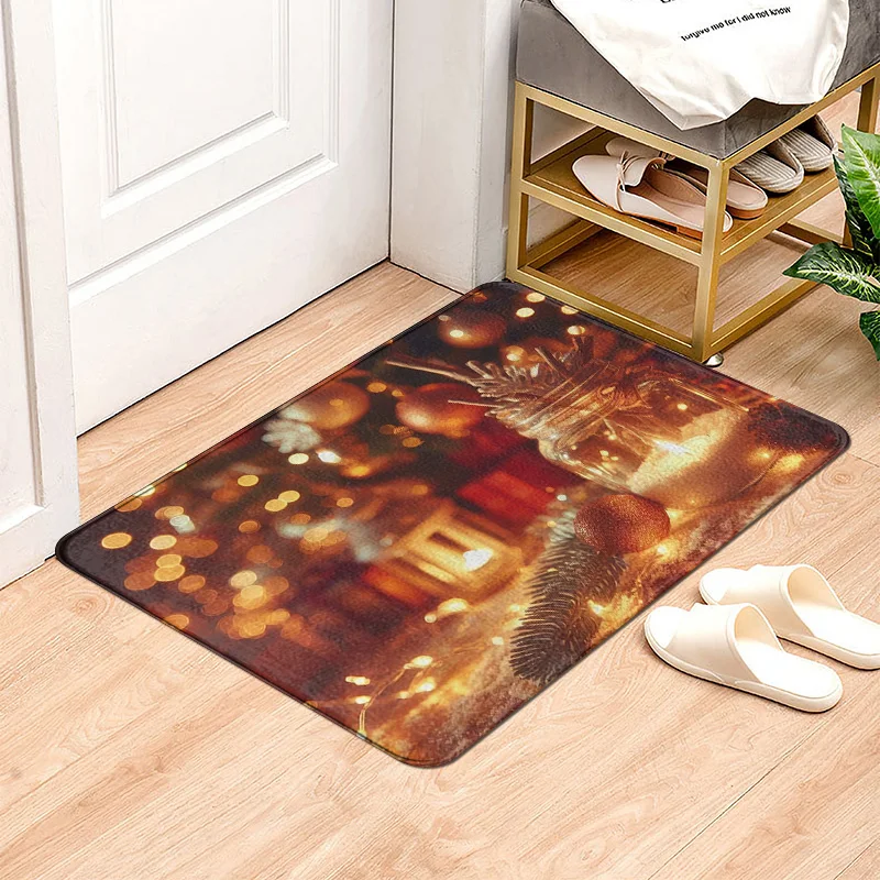 House entrance carpet Home door mat Living Room Bath Foot bathroom non-slip water absorption rugs bath Merry Christmas winter