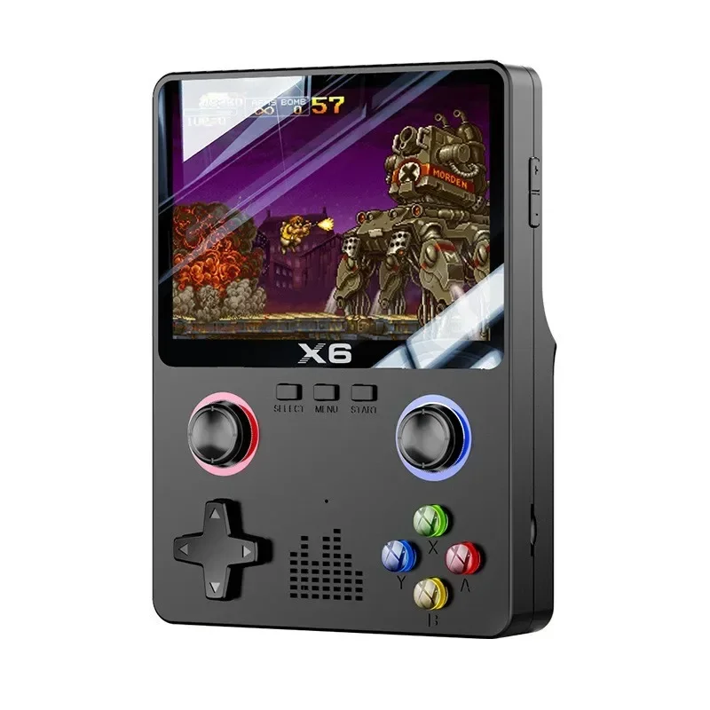 X6 Video Game Consoles 3.5Inch IPS Screen Handheld Game Player Dual Joystick 11 Simulators GBA Video Game Console for Kids Gift