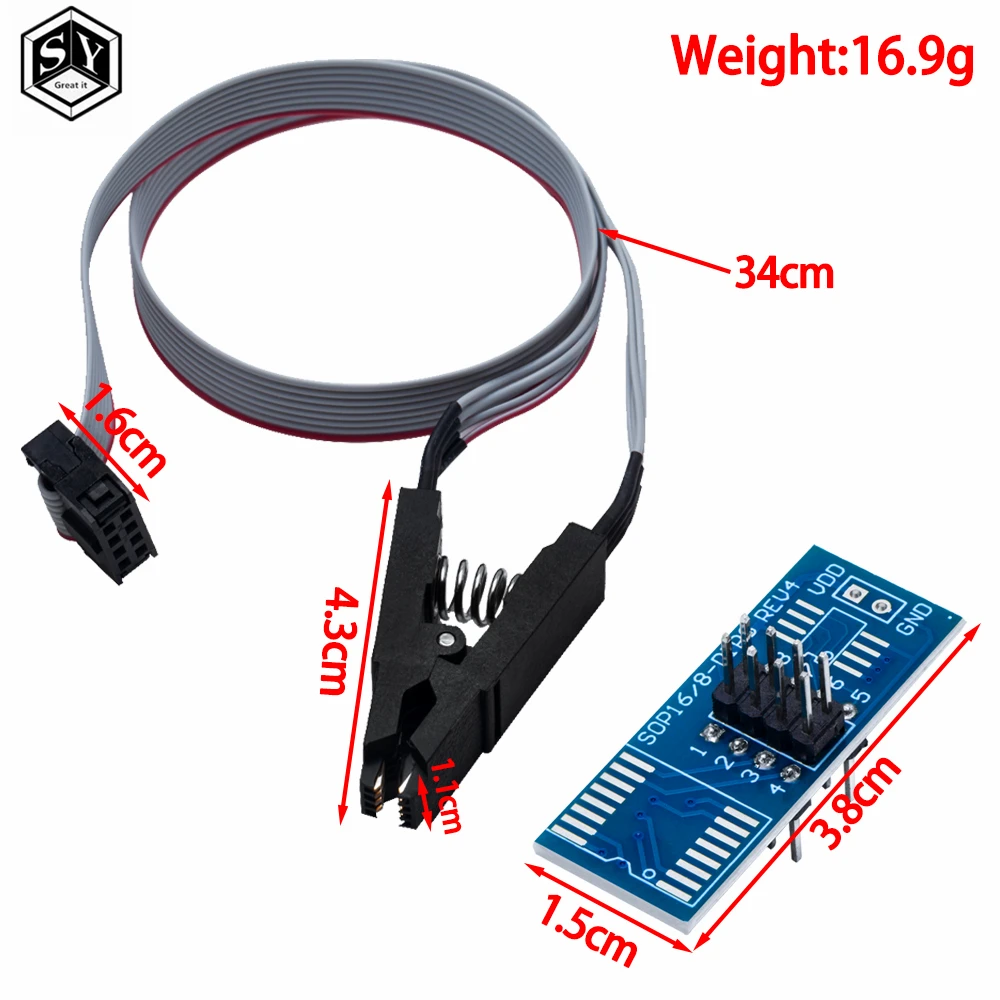 High quality SOIC8 SOP8 Test Clip For EEPROM 93CXX/25CXX/24CXX in-circuit programming on USB Programmer TL866CS TL866A EZP2010