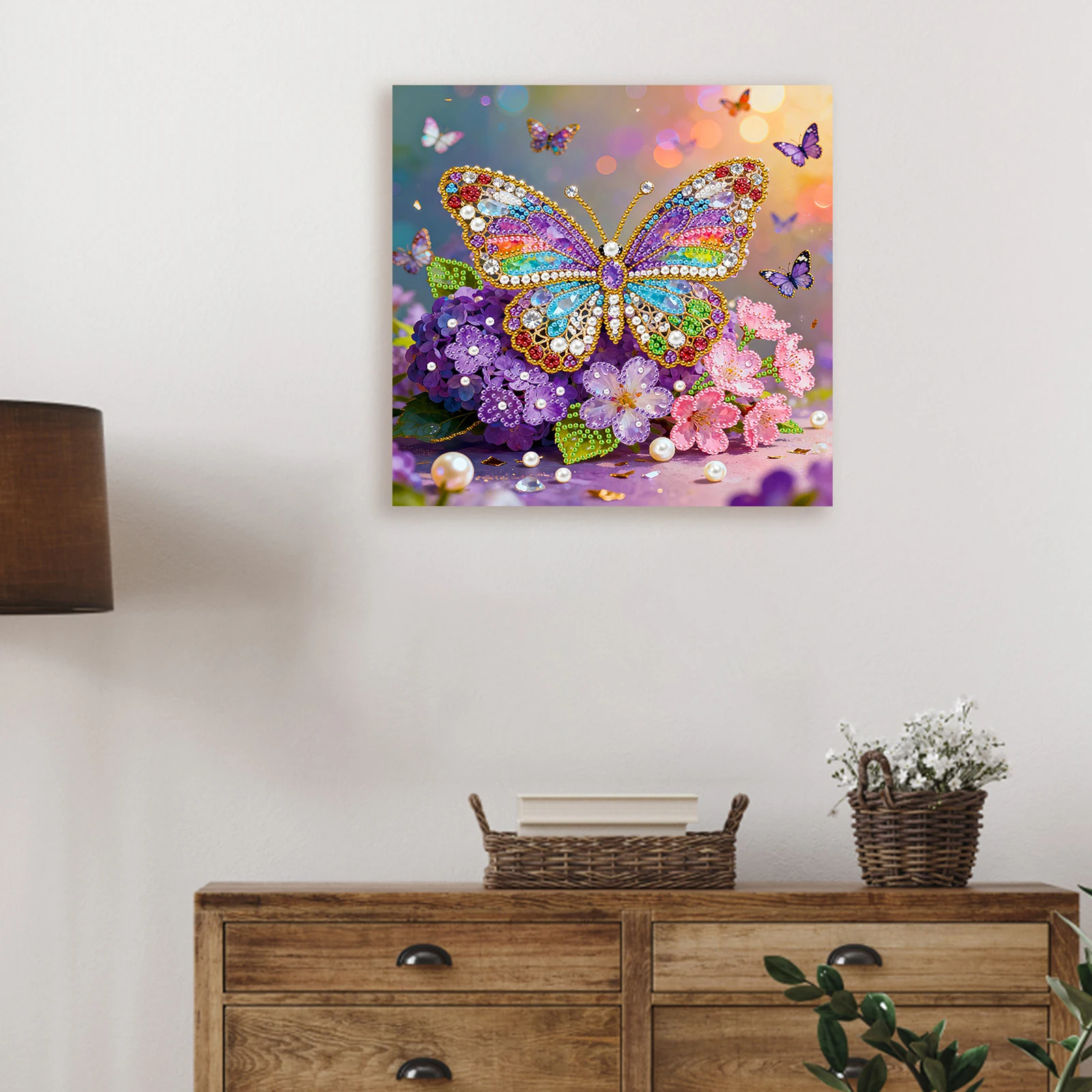 

DIY Pearl Diamond Art Kits for Adults/Beginners Gift Home Decor Diamond Dots Paintings Picture Arts Craft 25x25cm With Frame