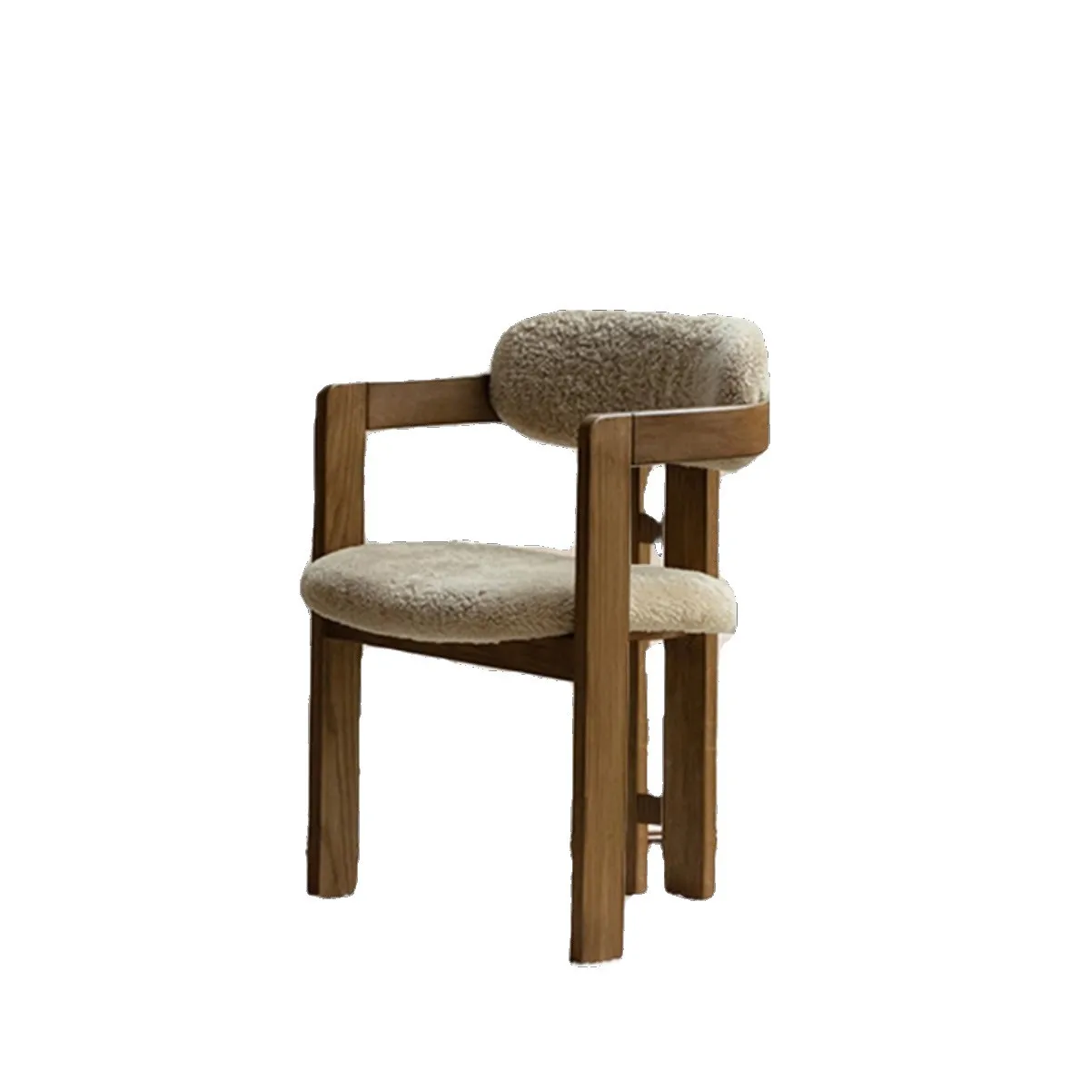 

Ash wood solid wood dining Chinese simple armrest back chair negotiation chair hotel single stool chair light luxury high-end