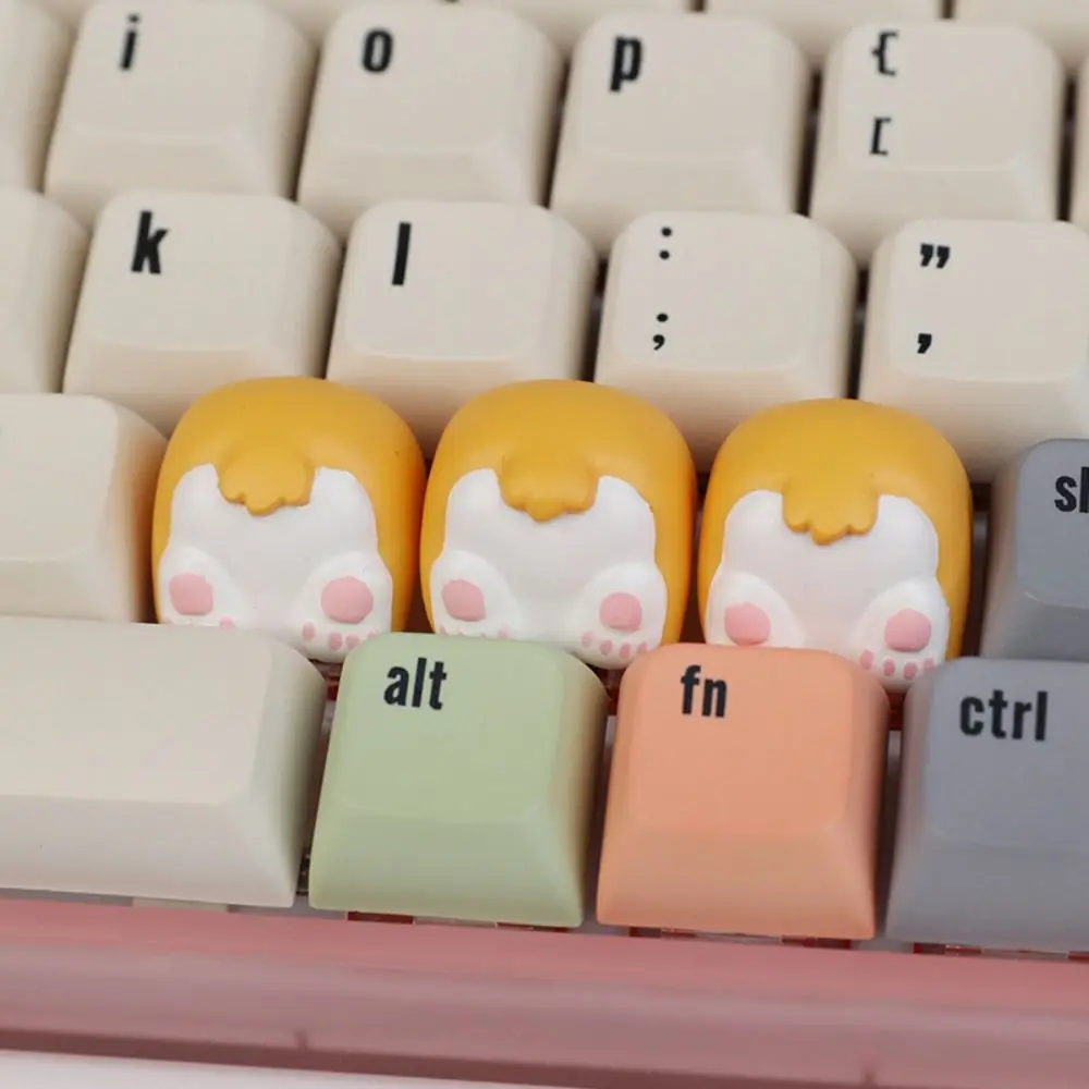 Universal Cartoon Corgi Keycaps Little Key Animal Crogi Butt Keyboard Cap DIY 3D Mechanical Keyboard Keycap Cross Axis